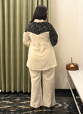 Black & off-white khadi cotton co-ord set