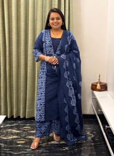 Blue cotton dress