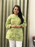 Green embroidered Short Top