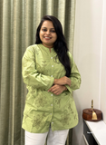 Green embroidered Short Top