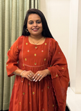Rust soft silk dress