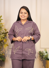 Purple cotton co-ord set