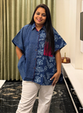Indigo blue hand block kaftan shirts