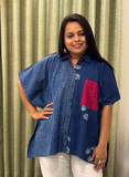Indigo blue hand block kaftan shirts