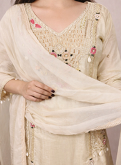 Off White Silk Heavy Dress – Occasion Wear