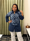 Dark blue hand batik shirts
