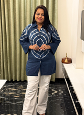 Dark blue hand batik shirts