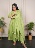 Light green embroidery dress