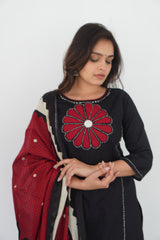 Black Cotton Dress for Women