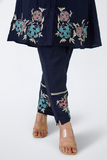 Dark Blue Silk Co-Ord Set – Festive Wear