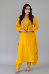 Yellow Mul Chanderi Heavy Co-Ord Set