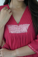 Pink Cotton Silk Dress – Elegant & Stylish