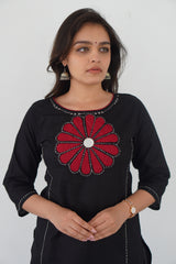 Black Cotton Dress for Women
