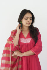 Pink Cotton Silk Dress – Elegant & Stylish