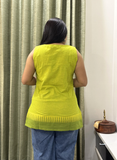Parrot Green South Cotton Handworked Short Top