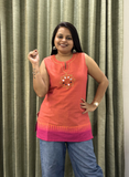 Orange South Cotton Handworked Short Top