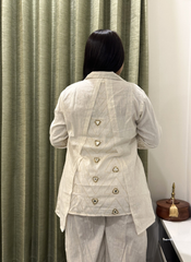 Off white Pure Khadi trending coord set with Hand-mirror work