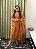 Rust Cotton Dress – Casual Ethnic Wear