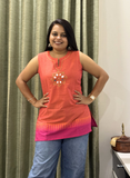 Orange South Cotton Handworked Short Top
