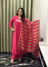 Pink Cotton Silk Dress – Elegant & Stylish