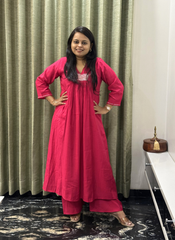 Pink Cotton Silk Dress – Elegant & Stylish