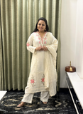 Off White Cotton Chikankari Dress