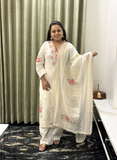 Off White Cotton Chikankari Dress