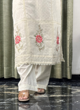 Off White Cotton Chikankari Dress