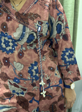 Dusty Rose Kalamkari Floral Print Cotton Kurta Set with Pants