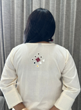Off White Cotton Ethnic Embroidered A-Line Kurta Set