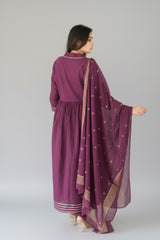 Wine Cotton Dress for Women