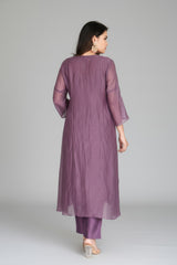 Purple Mul Chanderi Heavy Dress