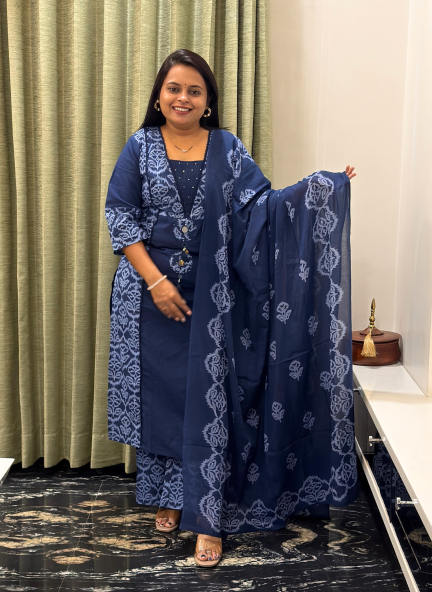Blue cotton dress
