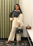 Black & off-white khadi cotton co-ord set