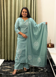 Sea green cotton dress