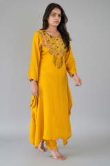 Yellow Mul Chanderi Heavy Co-Ord Set