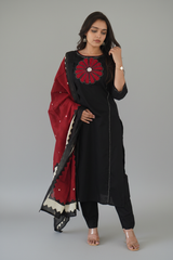 Black Cotton Dress for Women