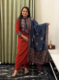 Red & blue cotton dress