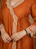 Rust Silk Heavy Dress for Women