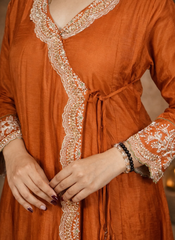 Rust Silk Heavy Dress for Women