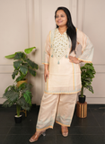 Cream chanderi co-ord set