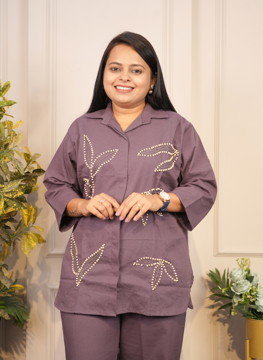 Purple cotton co-ord set