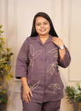 Purple cotton co-ord set