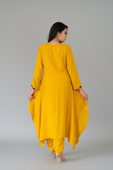 Yellow Mul Chanderi Heavy Co-Ord Set