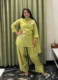 Light green dress with farshi salwar and duppata