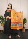 Black and yellow block print cotton dress (loose fit)