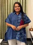Indigo blue hand block kaftan shirts