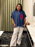Indigo blue hand block kaftan shirts