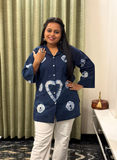 Dark blue hand batik shirts