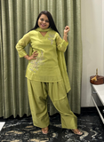 Light green dress with farshi salwar and duppata